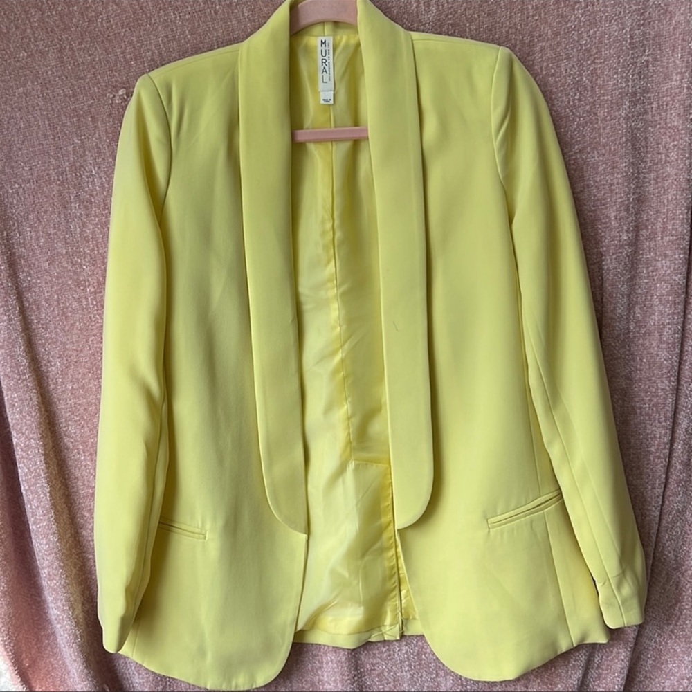 MURAL lined blazer in a chartreuse